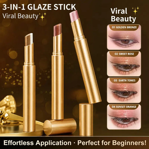 4-piece-3-Color Gradient Eyeshadow Stick Set – Creamy, Shimmer & Blendable