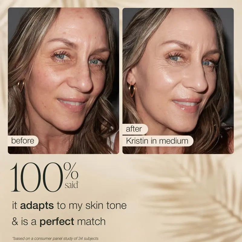 CC Tinted Serum & SPF30 Powder Duo | Lightweight Color Correcting Foundation Makeup Set