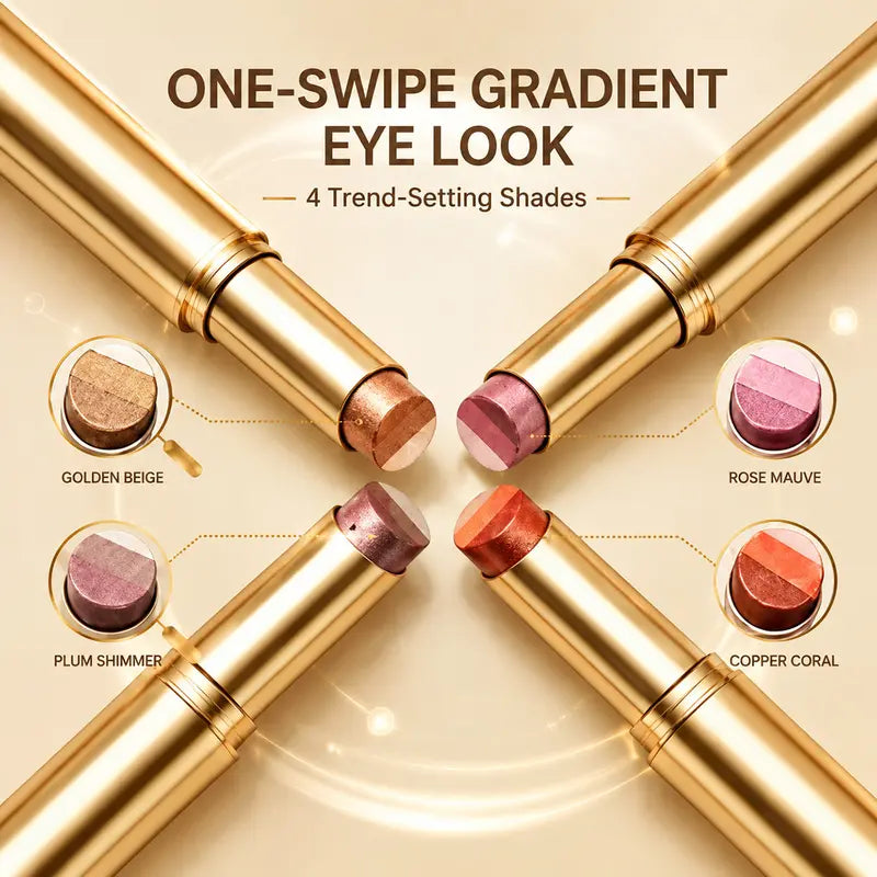 4-piece-3-Color Gradient Eyeshadow Stick Set – Creamy, Shimmer & Blendable