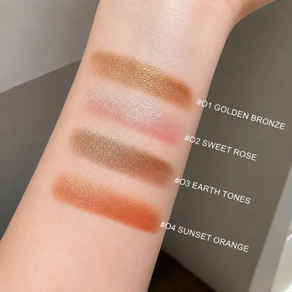 4-piece-3-Color Gradient Eyeshadow Stick Set – Creamy, Shimmer & Blendable