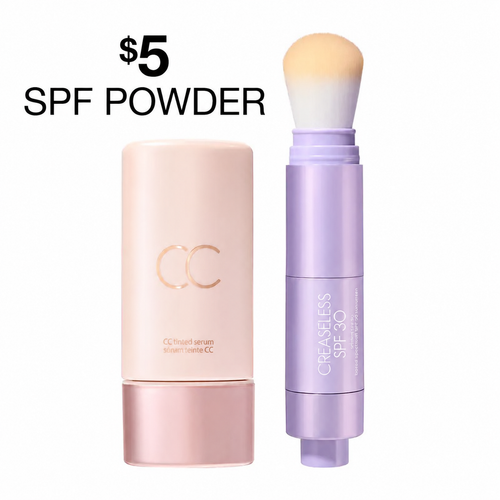 CC Tinted Serum & SPF30 Powder Duo | Lightweight Color Correcting Foundation Makeup Set